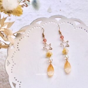 SALE - Star Feather Flower Earrings