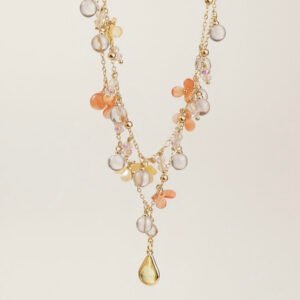 Orange Blossom Crystal Drop Necklace