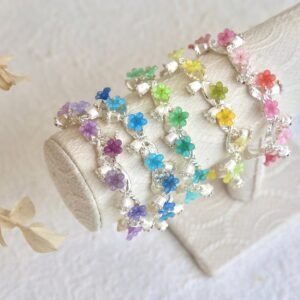 SALE - Everbloom Silver Flower Bangles