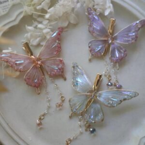 Wire-Wrapped Resin Butterfly Clip