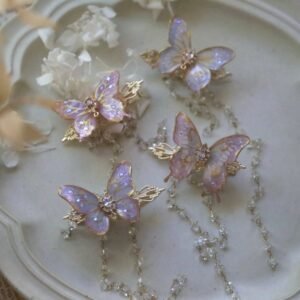Shrink Plastic Butterfly Hair Clips